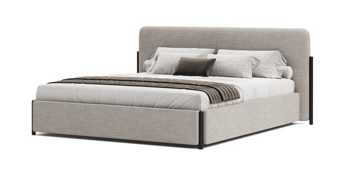 Photo - Slavia Wood 140x200 bed with a niche for linen