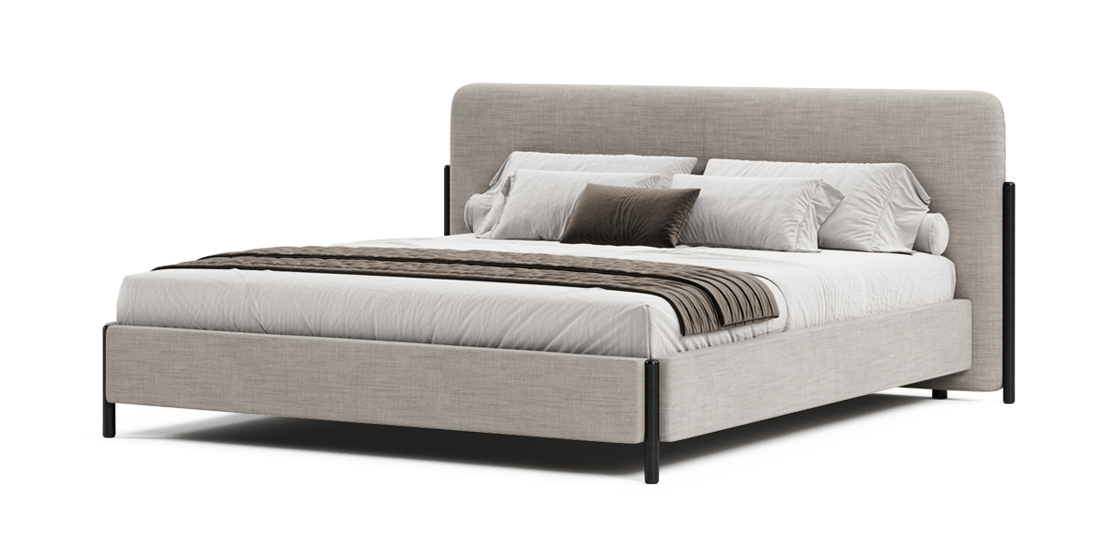 Photo - Bed Slavia Wood 140x200 on high legs