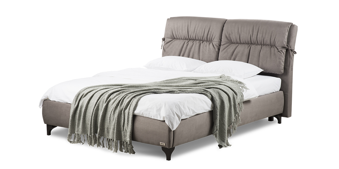 Photo - Milan 200x200 bed with high legs and a niche for linen