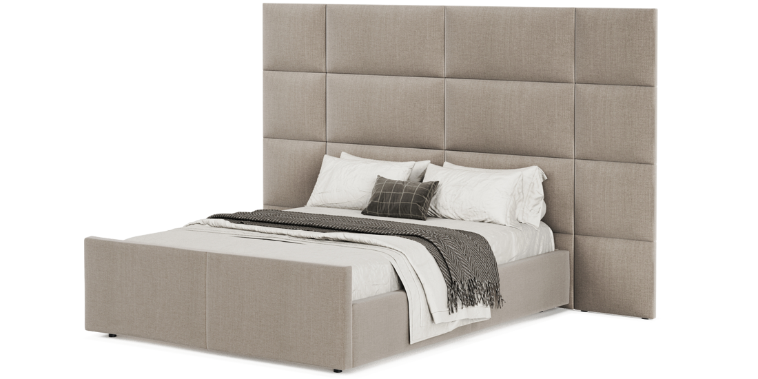 Photo - Sheron 180x200 bed with a niche for linen and wall panels