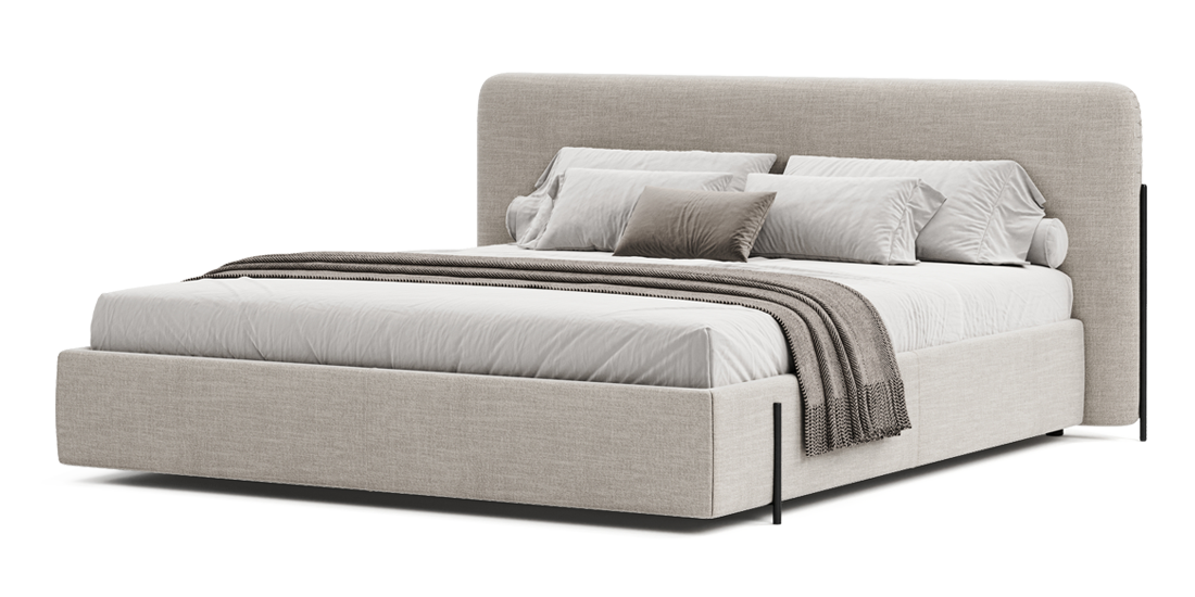 Photo - Slavia Steel 120x200 bed with a niche for linen