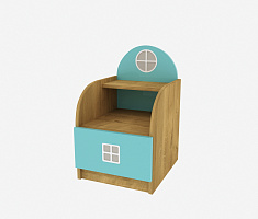 Photo №1 - Bedside table AMSTERDAM with shelves Green
