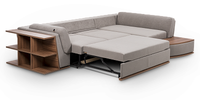 Фото №3 - Диван Софті модульний з полицями і столиком