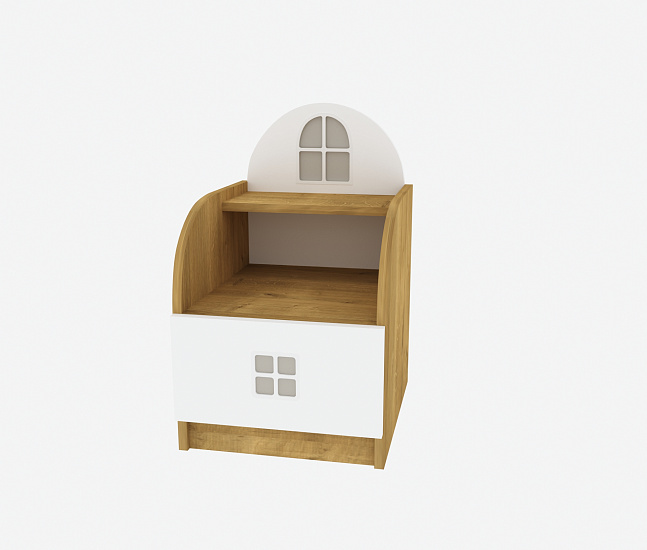 Photo - Bedside table AMSTERDAM with shelves White