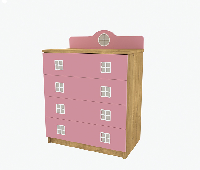 Photo - Komod AMSTERDAM with shelves Pink