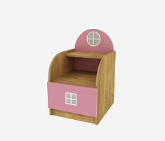 Photo №1 - Bedside table AMSTERDAM with shelves Pink