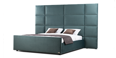 Фото №1 - Ліжко Шерон 180х200 з нішею для білизни та стіновими панелями