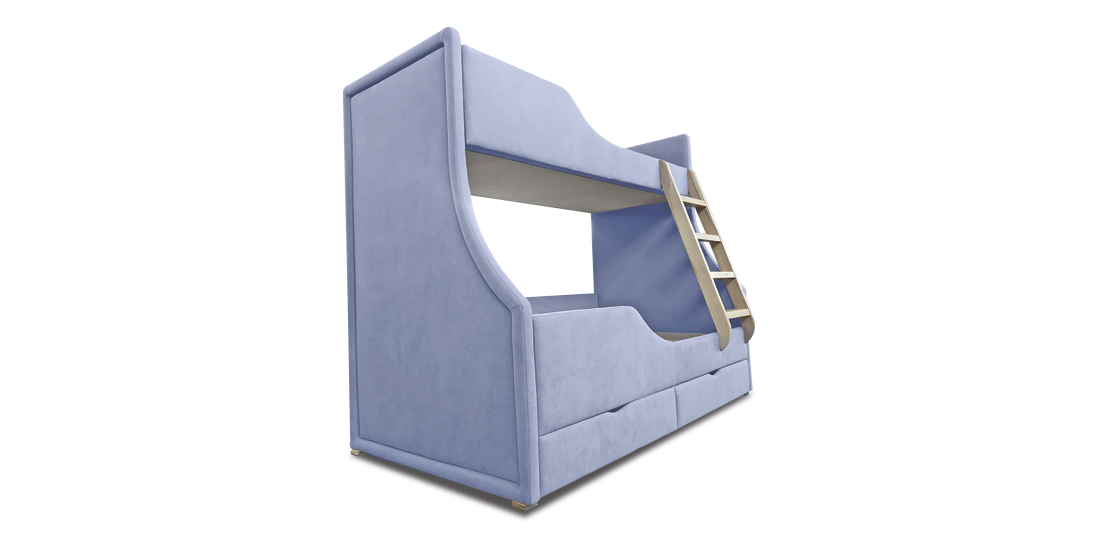 Photo - Diletta bunk bed for children with a niche for linen
