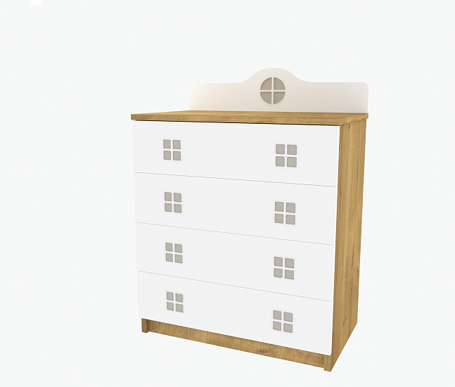 Photo - Chest of drawers for children Amsterdam White Ak-01