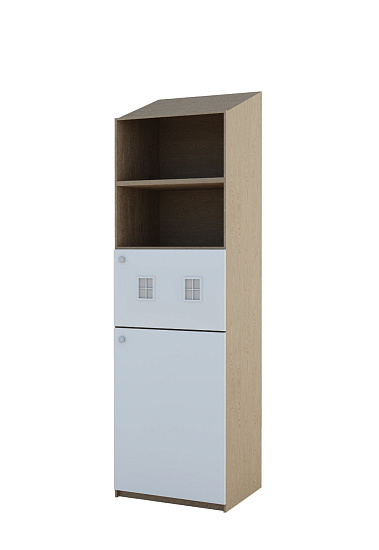 Photo - Children's house wardrobe Amsterdam with shelves A-04