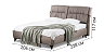 Beds Blest Milan 180x200 bed with high legs and a niche for linen - wooden